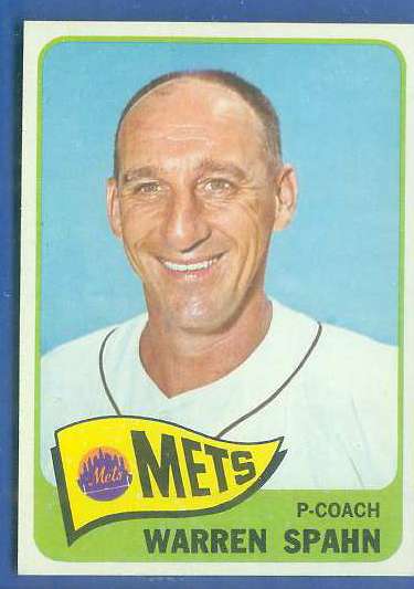 1965 Topps #205 Warren Spahn (Mets)  cards value