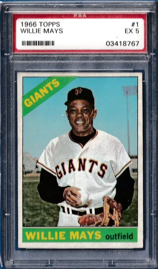1966 Topps #  1 Willie Mays [#PSA] (Giants)  cards value