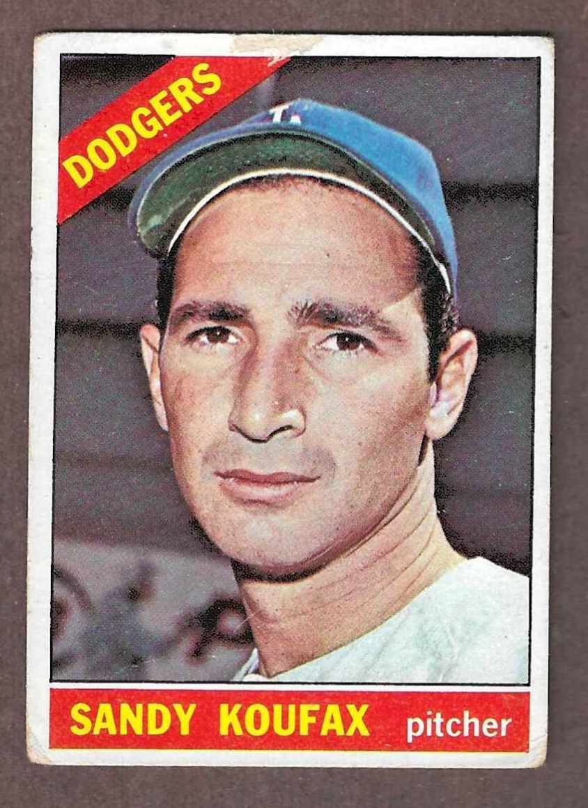 1966 Topps #100 Sandy Koufax [#t] (Dodgers)  cards value