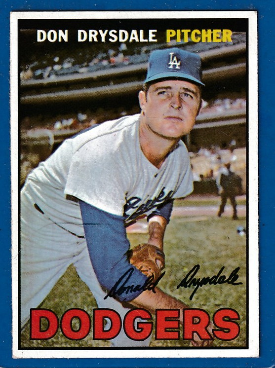 1967 Topps # 55 Don Drysdale [#] (Dodgers)  cards value