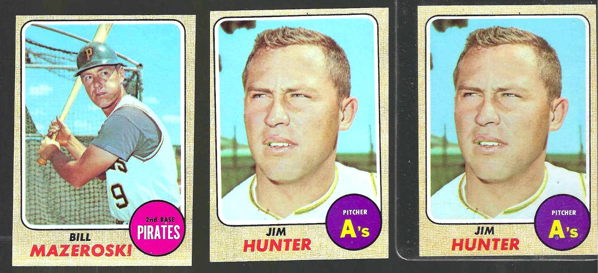 1968 Topps #385 Jim 'Catfish' Hunter [#] (A's)  cards value