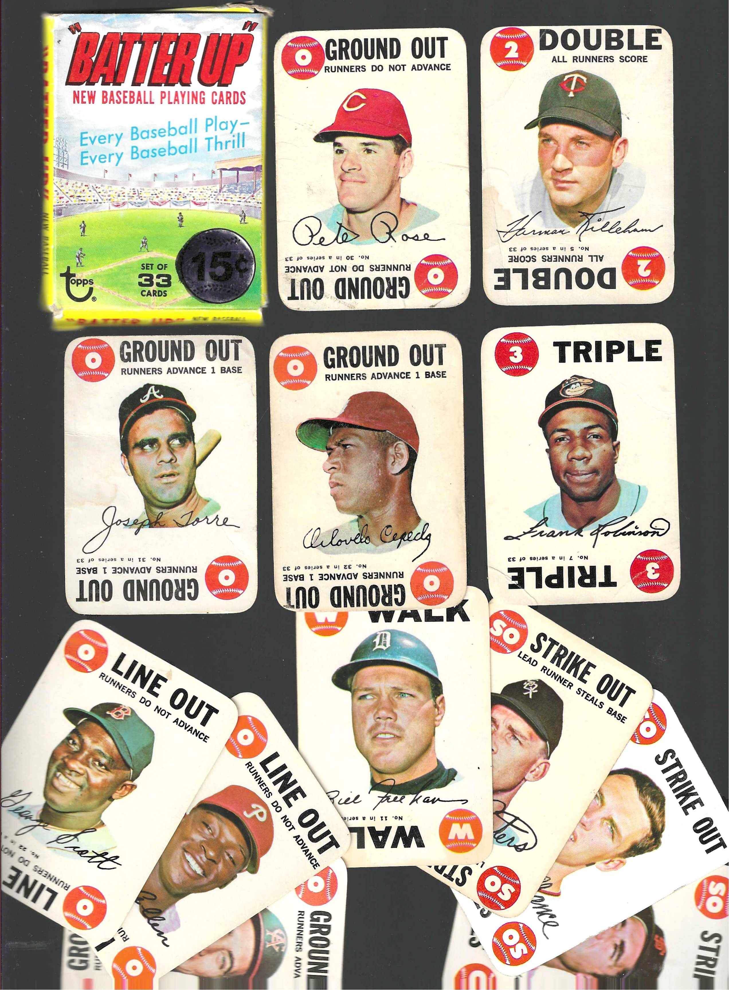 1968 Topps GAME  - Lot (12) different - ORIGINAL BOX & (5) Hall-of-Famers !  cards value