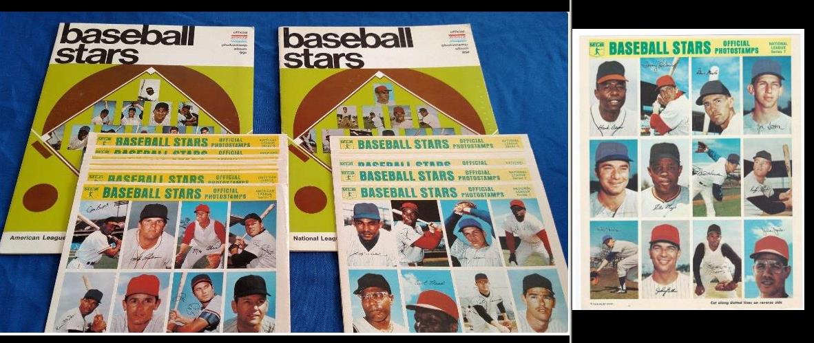 1969 MLBPA Stamps - NATIONAL LEAGUE - COMPLETE ALBUM w/(108) STAMPS !!!  cards value