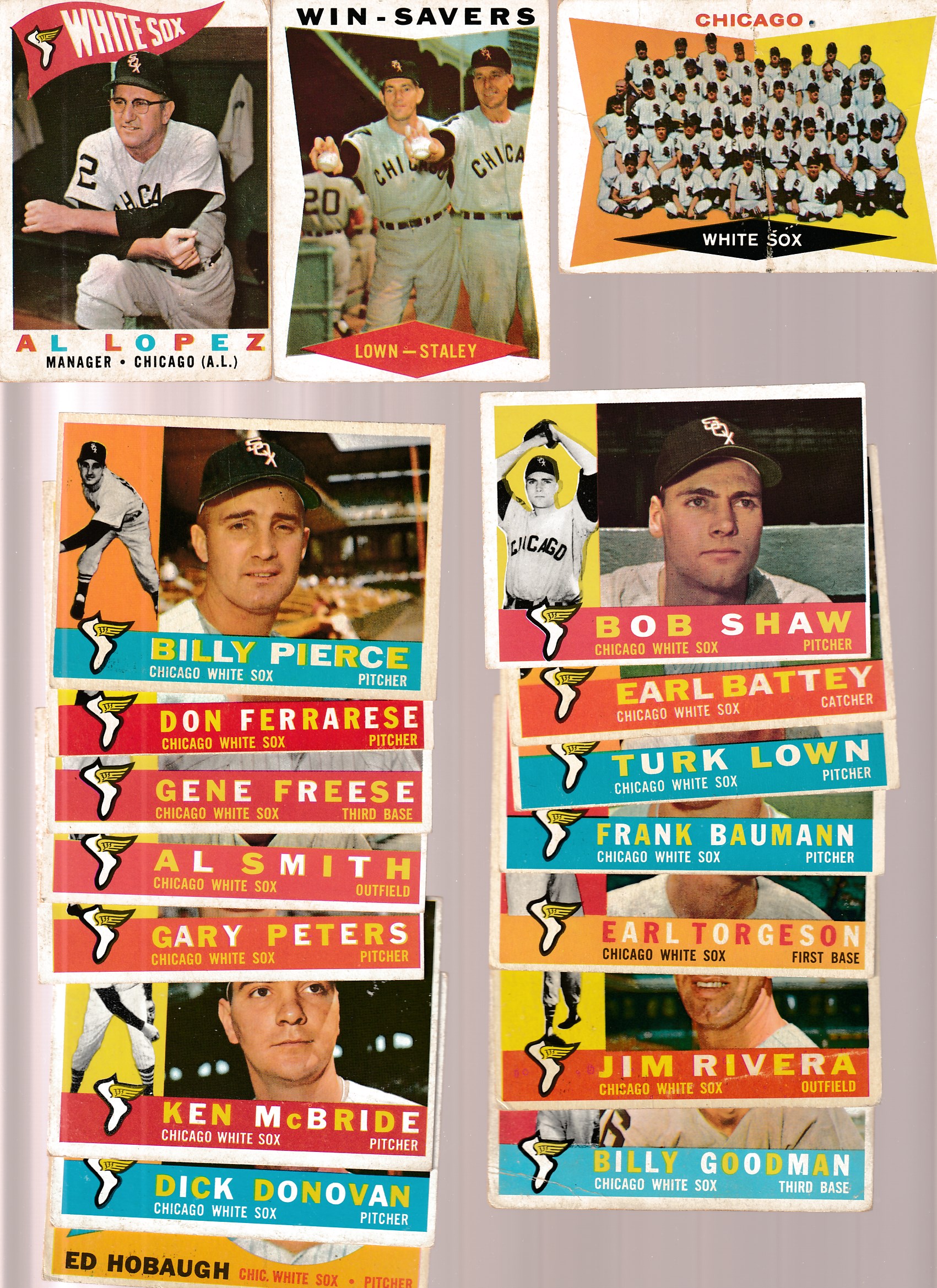 1960 Topps  - WHITE SOX Near Complete Team Set/Lot (29/36) 5 HALL-of-FAMERS  cards value