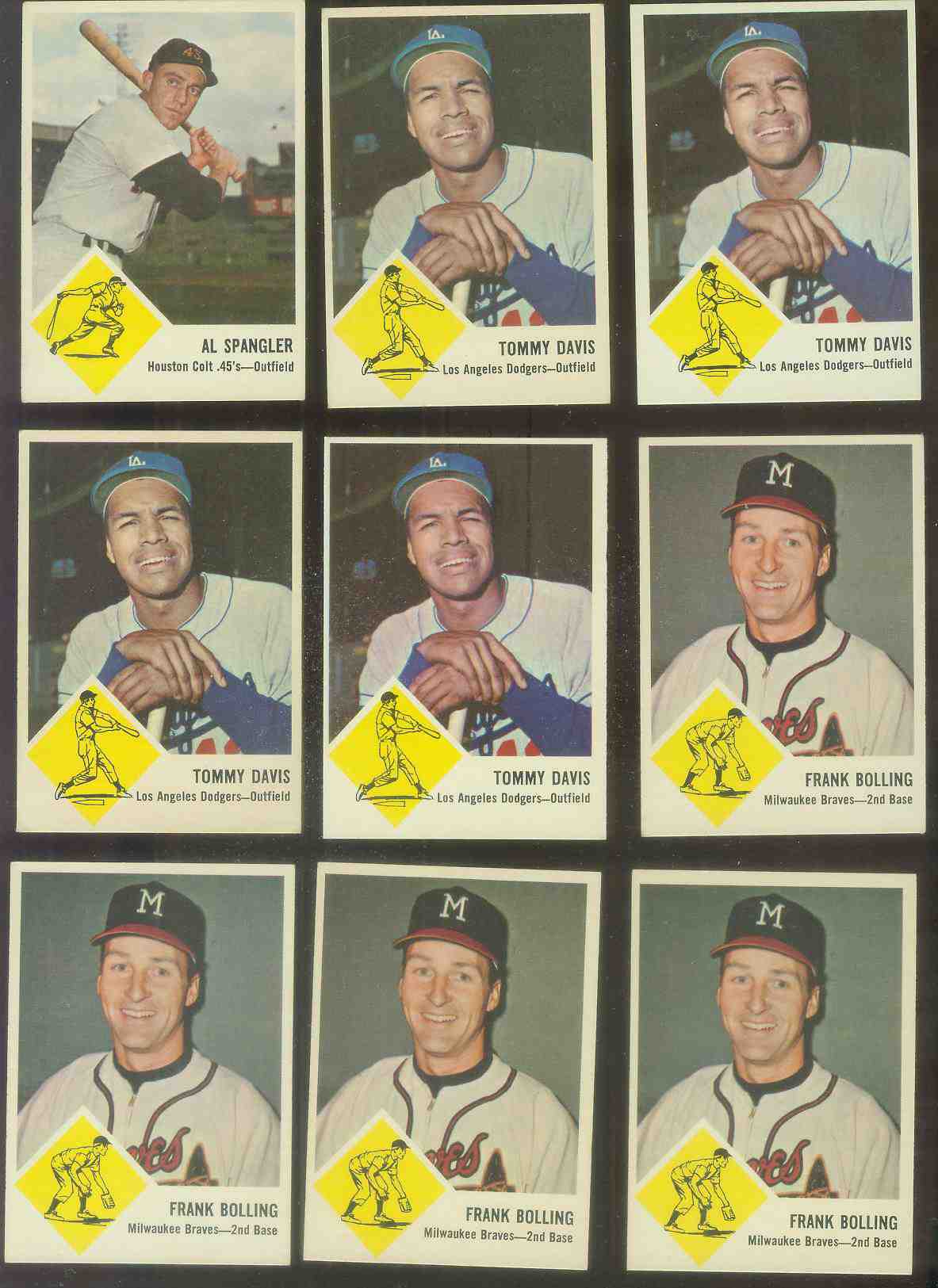 1963 Fleer #44 Frank Bolling (Braves)  cards value