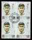 TY COBB - 1969 Ajman Official Postage 4-Stamp Block (Tigers)