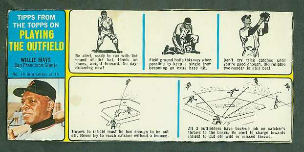 1968 Bazooka PANEL #14 WILLIE MAYS 'Playing the Outfield' (Giants)  cards value