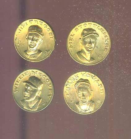 1969 Citgo Metal Coins - Lot of (5) different w/WILLIE McCOVEY  cards value