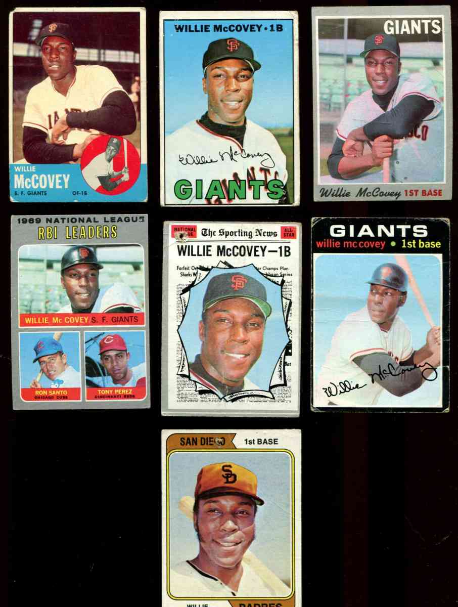 Willie McCovey - (1963-1975) COLLECTION - Lot (7) different LOW GRADE  cards value