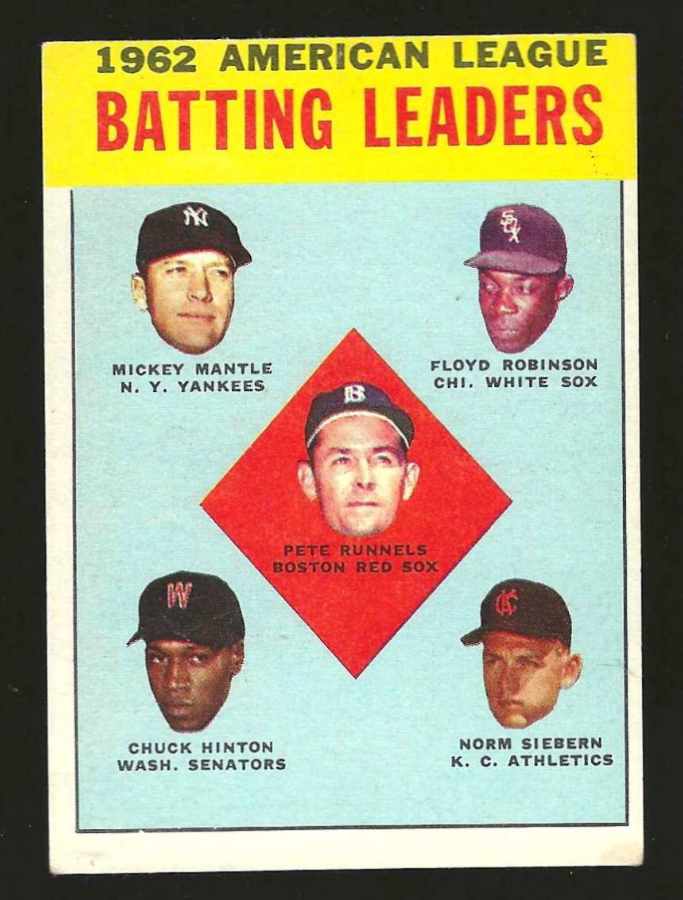 1963 Topps #  2 AL Batting Leaders with MICKEY MANTLE  cards value