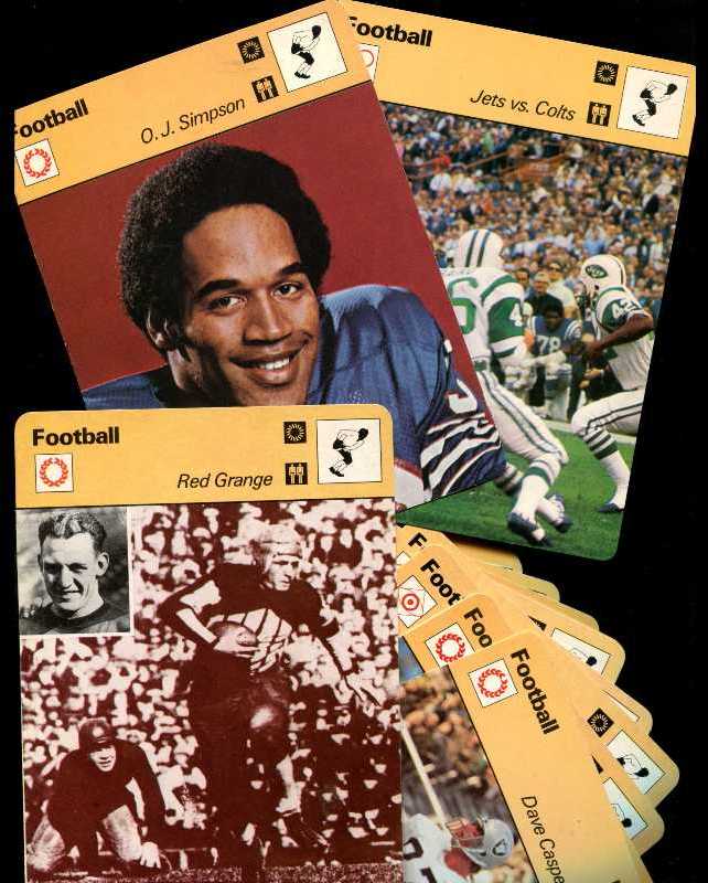 1977-1979 Sportscaster  FOOTBALL - Lot of (20) different w/Red Grange Football cards value