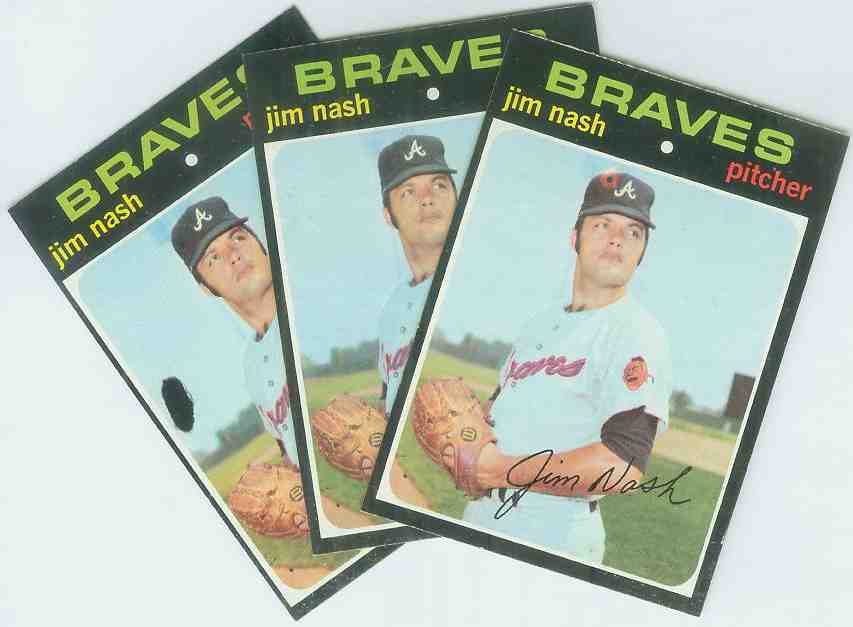 1971 Topps #306c Jim Nash [VAR:Red bullseye on cap variation] (Braves)  cards value