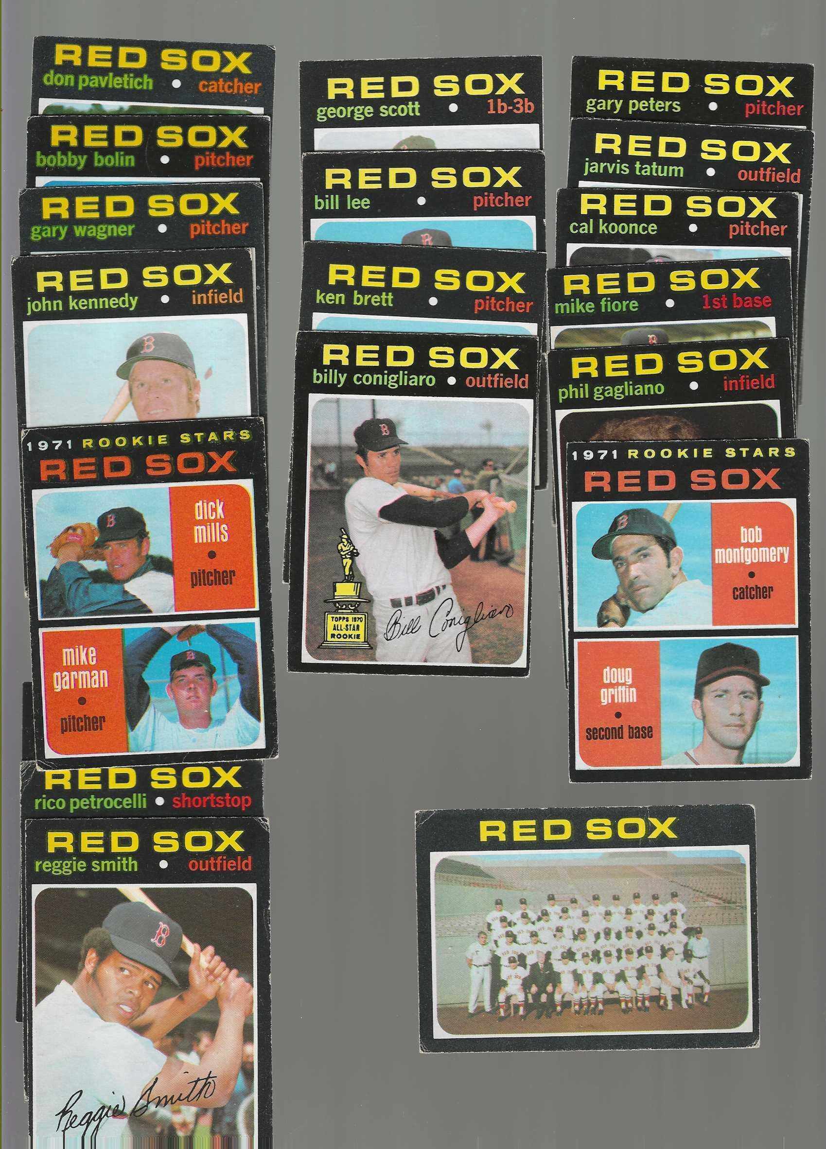 1971 O-Pee-Chee/OPC  - Red Sox - Low# COMPLETE TEAM SET (19)  cards value