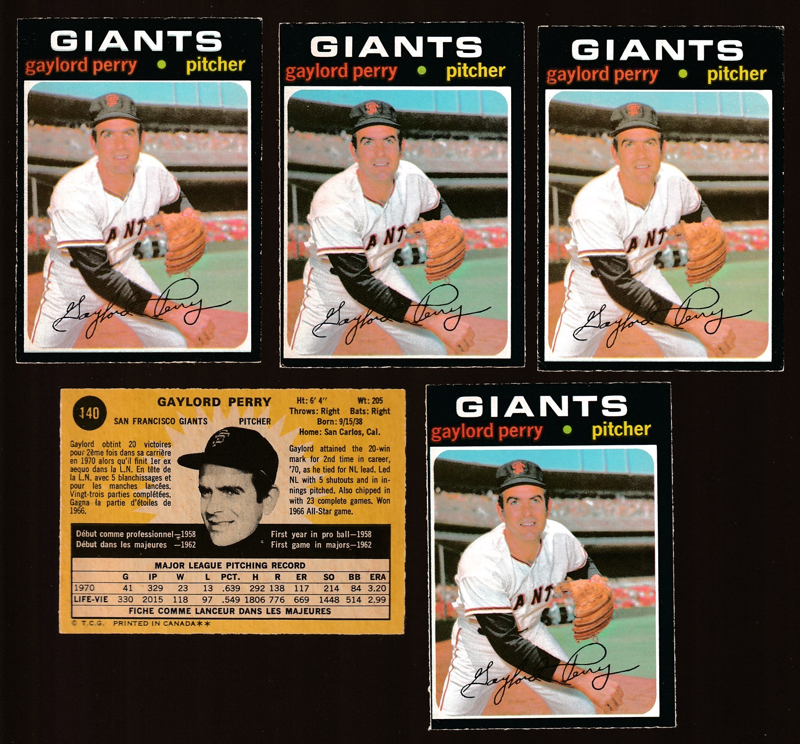 1971 O-Pee-Chee/OPC #140 Gaylord Perry (Giants)  cards value
