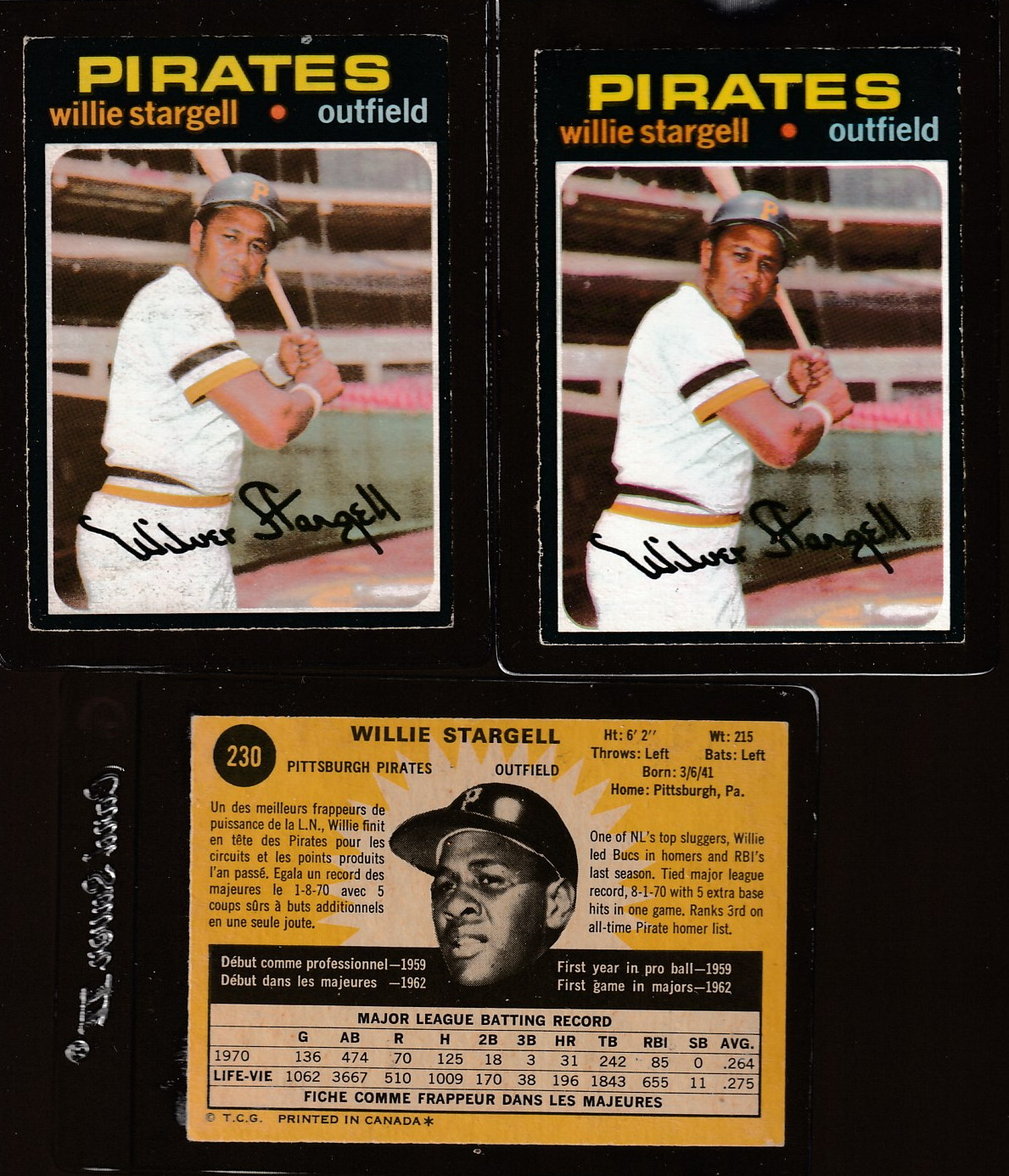 1971 O-Pee-Chee/OPC #230 Willie Stargell (Pirates)  cards value