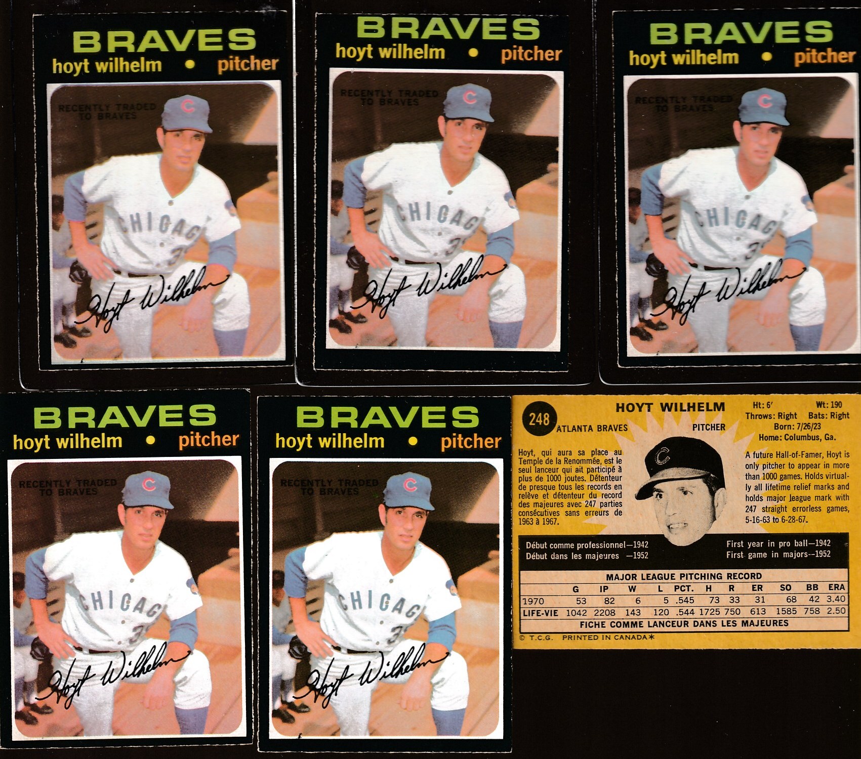 1971 O-Pee-Chee/OPC #248 Hoyt Wilhelm (Braves)  cards value