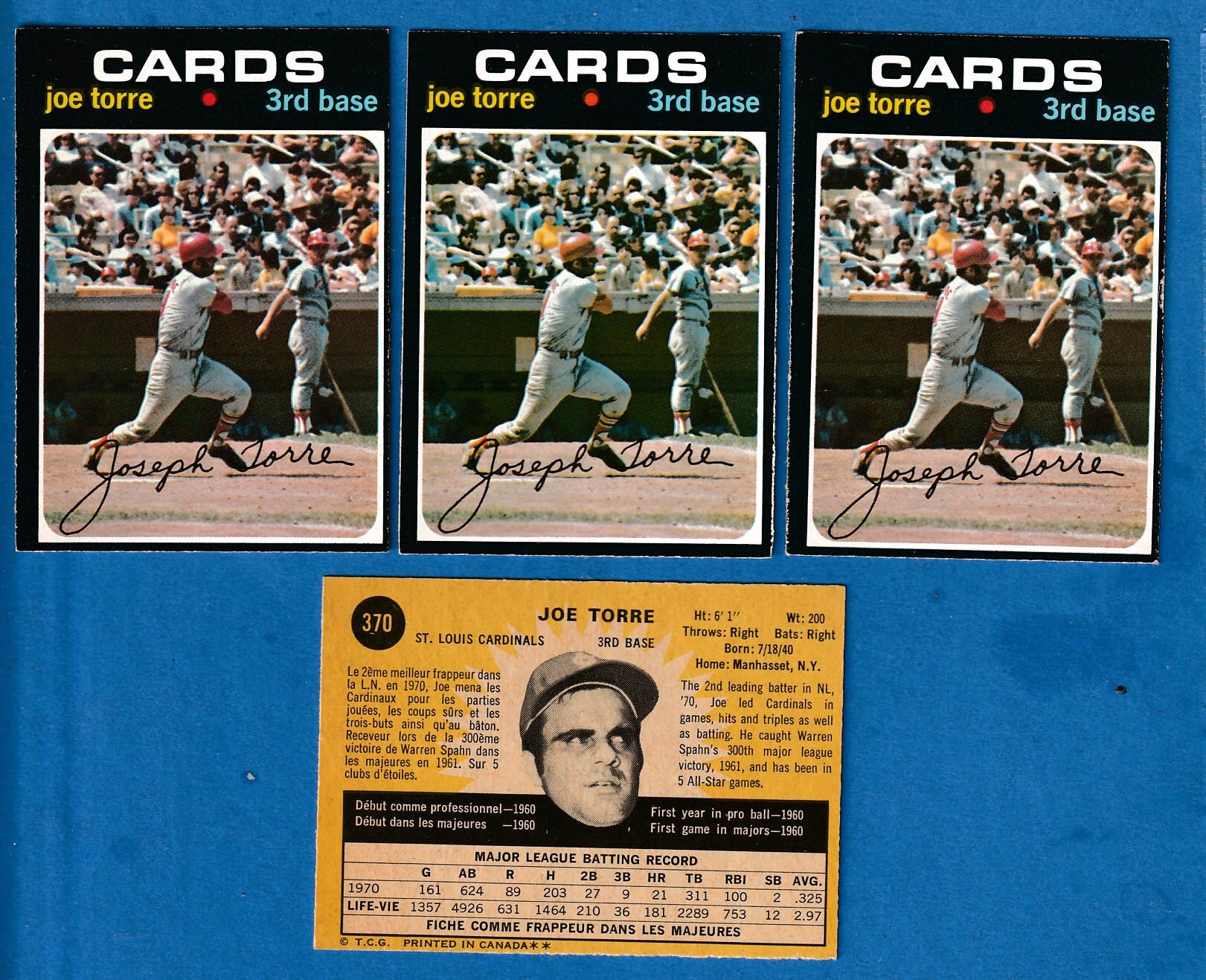 1971 O-Pee-Chee/OPC #370 Joe Torre (Cardinals,Hall-of-Fame)  cards value