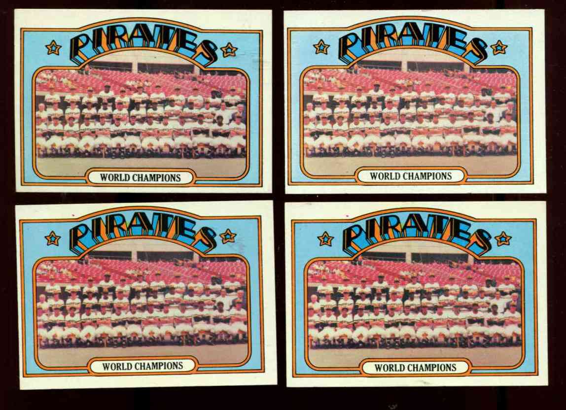 1972 Topps #  1b WORLD CHAMPIONS Pittsburgh Pirates TEAM card [VAR:Red Dot]  cards value