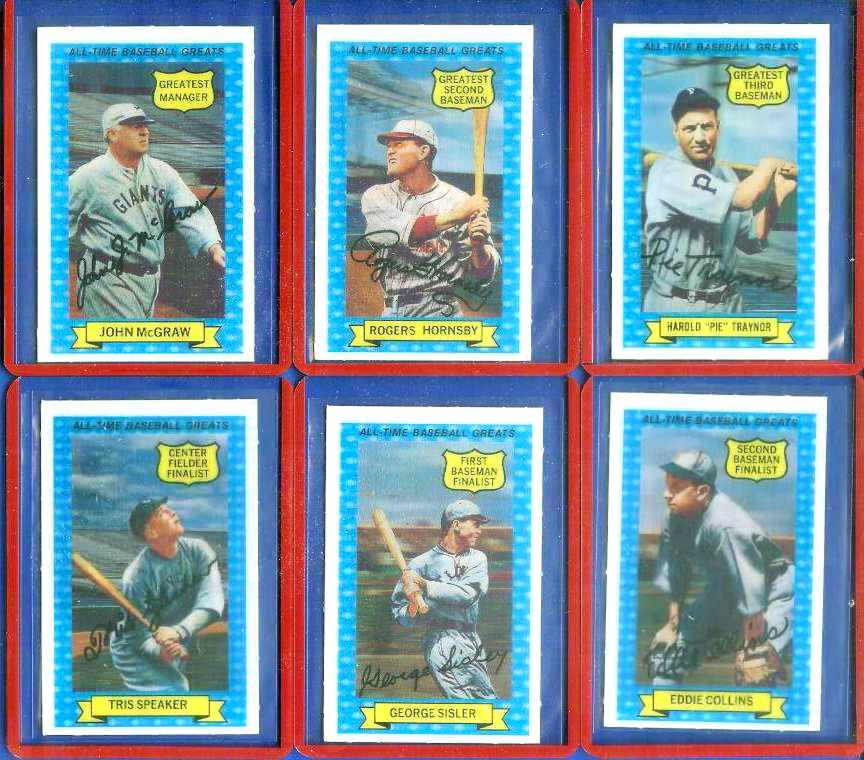 1972 Kellogg's  All-Time Greats - Lot of (6) Hall-of-Famers  cards value