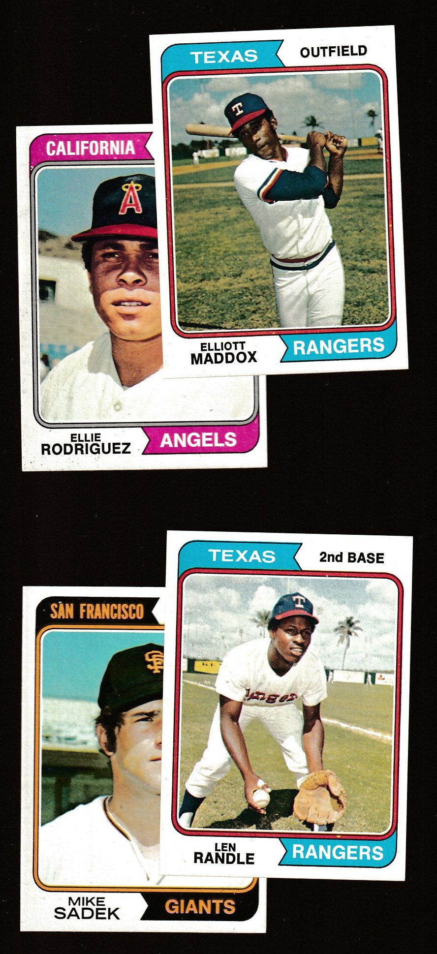 1974 Topps WRONG-BACK  COMBO #401/405 Elliott Maddox(f)/Eliseo Rodriguez(b)  cards value