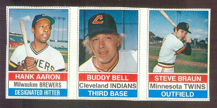 1976 Hostess PANEL # 94-95-96 HANK AARON [Burgundy back]  cards value