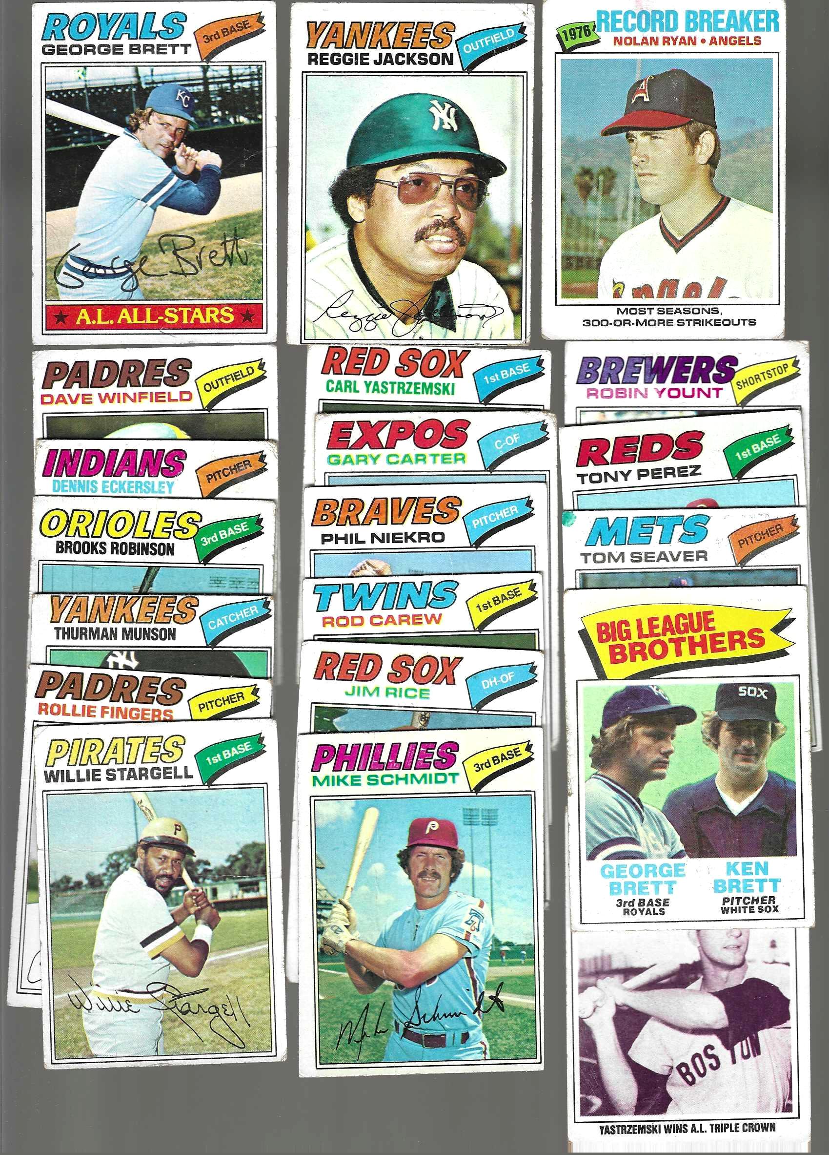 1977 Topps - Lot (18) HALL-of-FAMERS + Thurman Munson  cards value