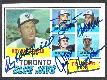 AUTOGRAPHED: 1977 Topps #113 MULTI-SIGNED Blue Jays Mgr/Coaches w/PSA LOA