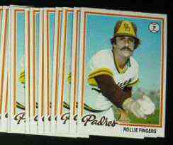 1978 Topps #140 Rollie Fingers- LOT of (10) (Padres)  cards value