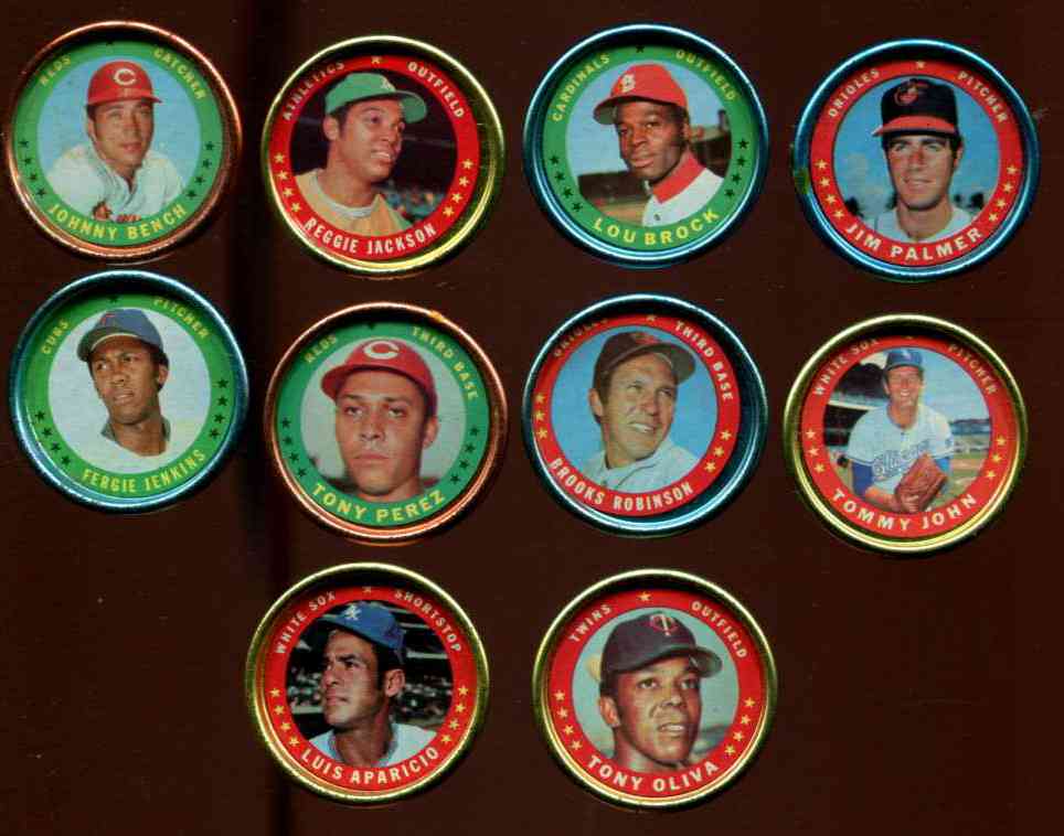 1971 Topps COINS  - Lot of (49) with PETE ROSE + 10 HALL-of_FAMERS !!!  cards value