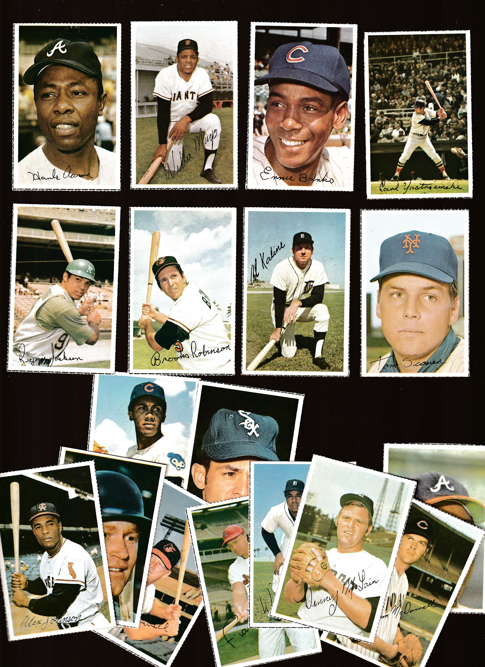 1971 Dell MLB Stamps - Lot (18) diff. w/Hank Aaron,Willie Mays...  cards value