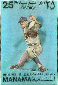 #25 Tom Seaver/Willie McCovey - 1972 MANAMA Official Postage Stamp (Mets)  cards value