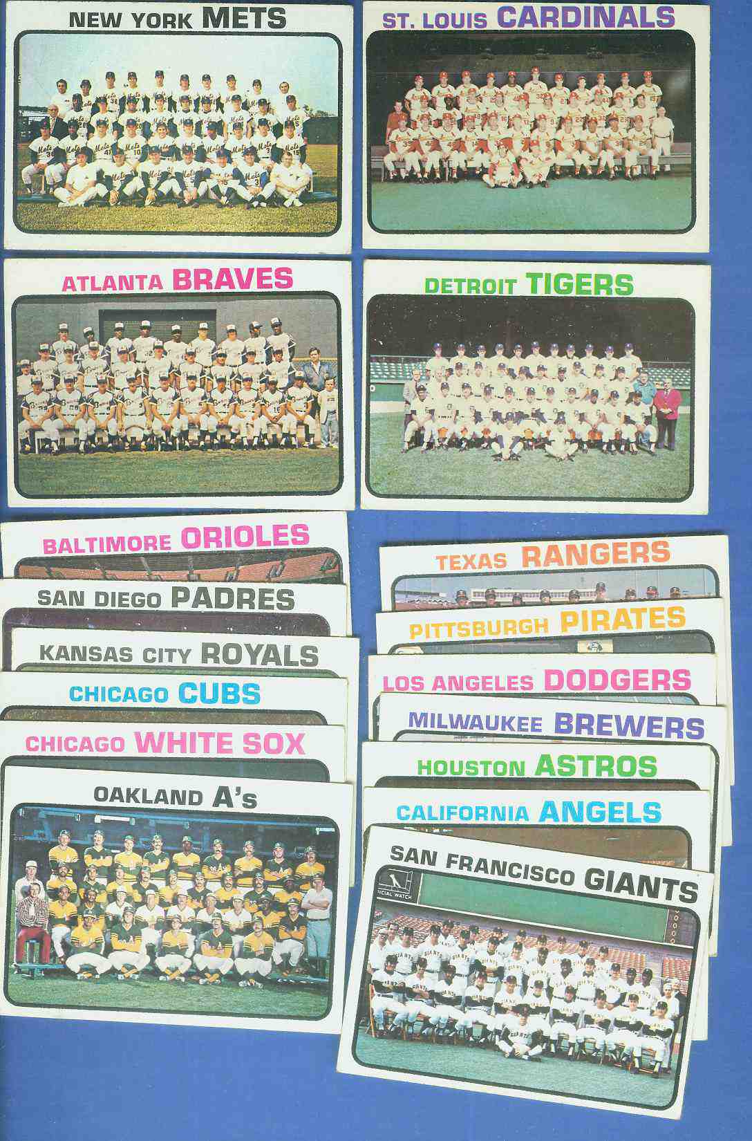1973 Topps  - TEAM CARDS - Lot of (13) different (EX/MINT to NM/MINT)  cards value