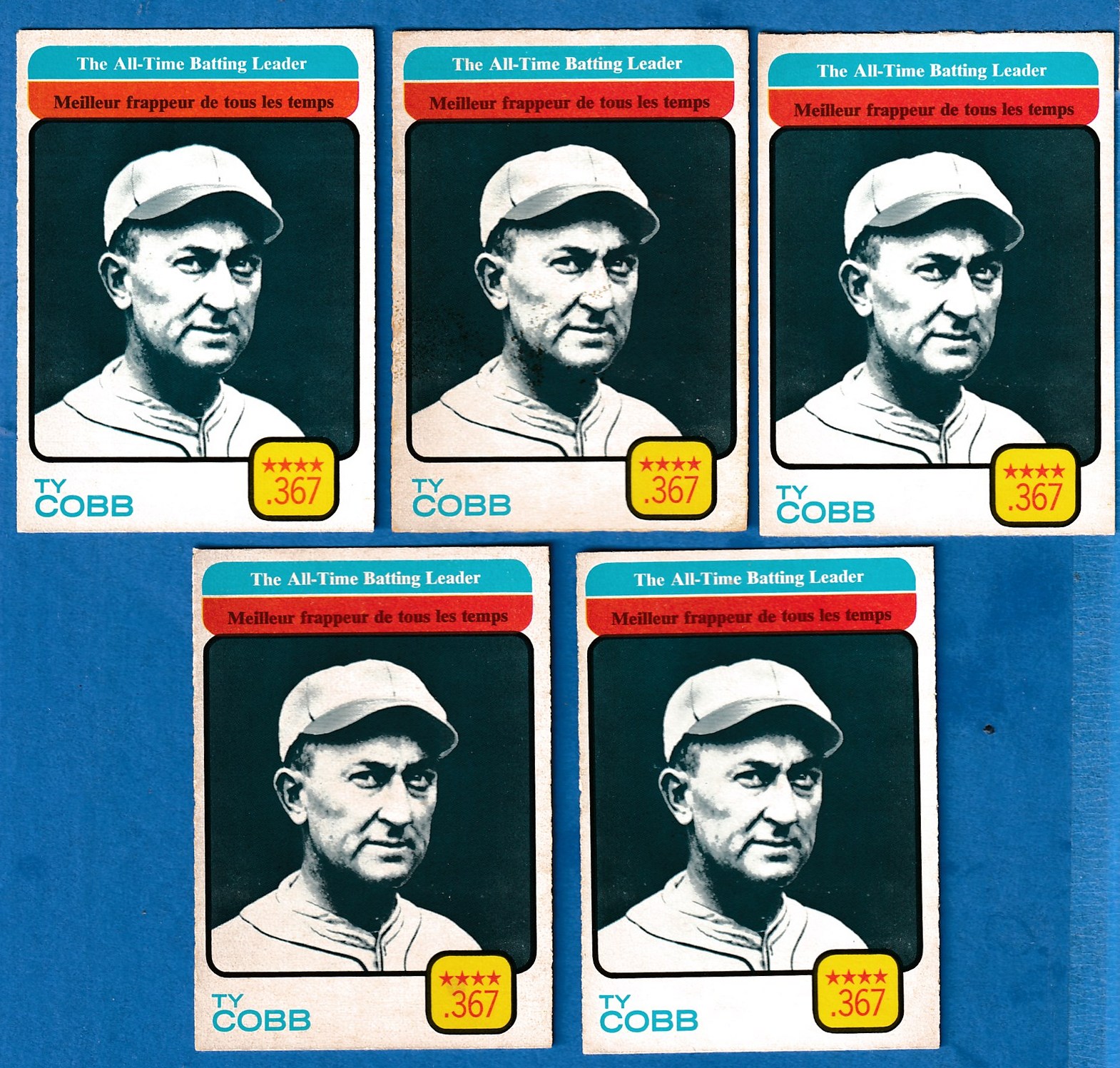 1973 O-Pee-Chee/OPC #475 Ty Cobb All-Time Leaders (.367 Batting Average) (T  cards value
