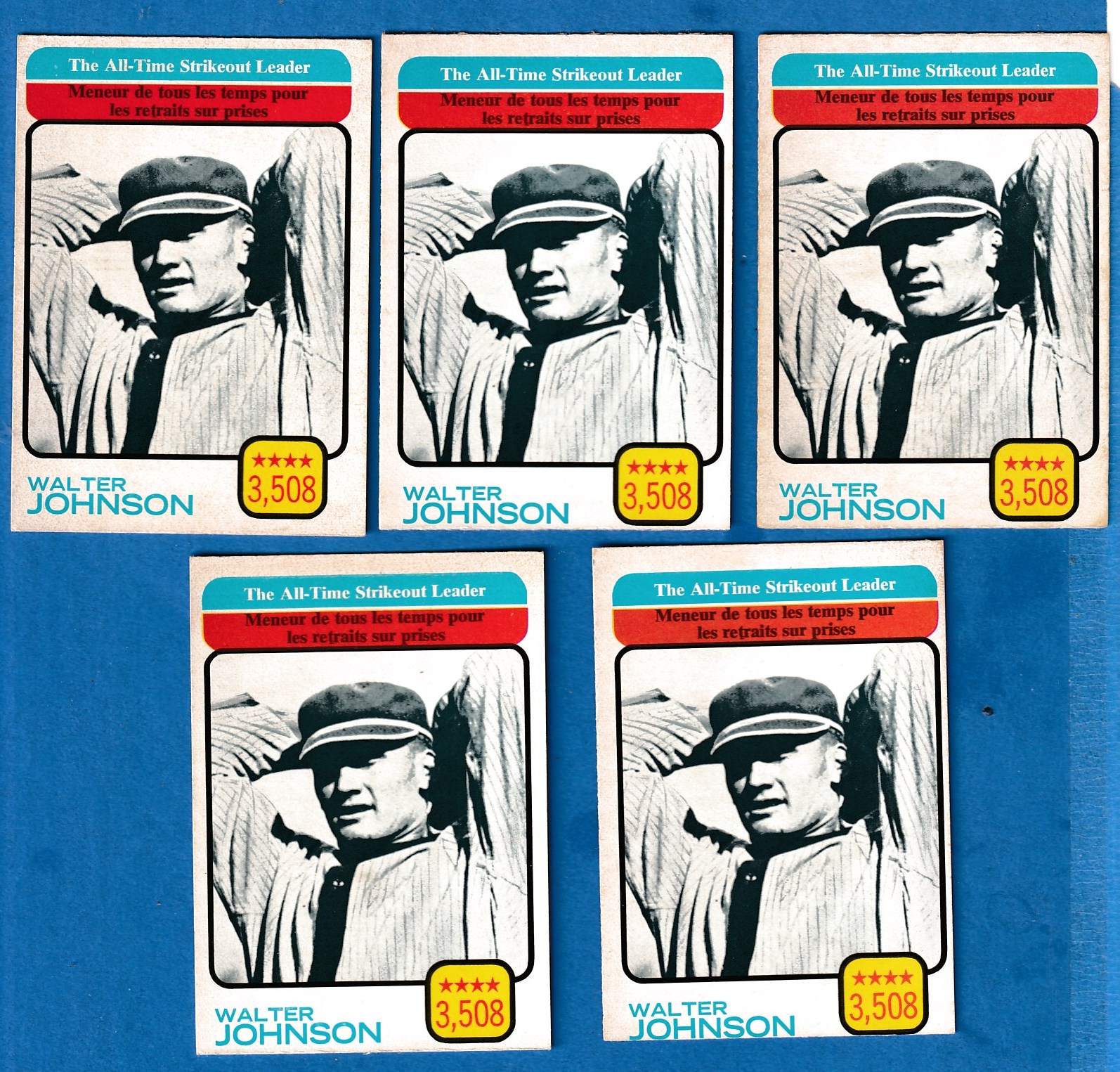 1973 O-Pee-Chee/OPC #478 Walter Johnson All-Time Leaders (3,508 Strikeouts)  cards value