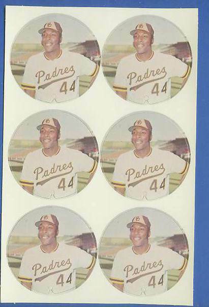 1974 McDonald's Padres -  COMPLETE SHEET of (6) WILLIE McCOVEY discs  cards value