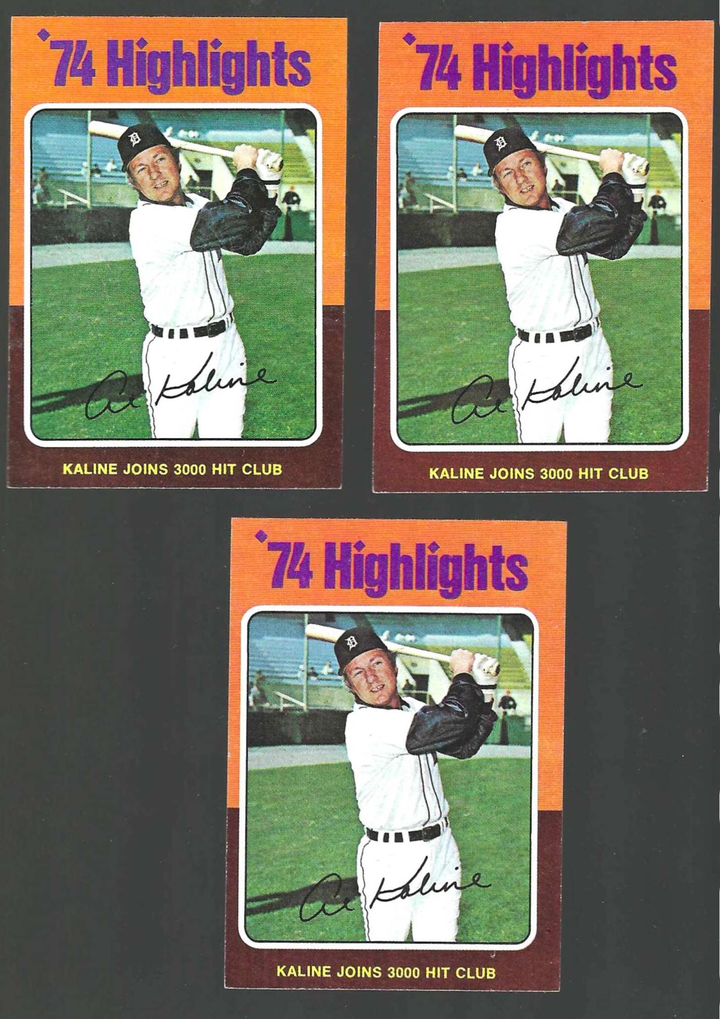 1975 Topps MINI #  4 Al Kaline RB '3,000 Hit Club' (Tigers)  cards value