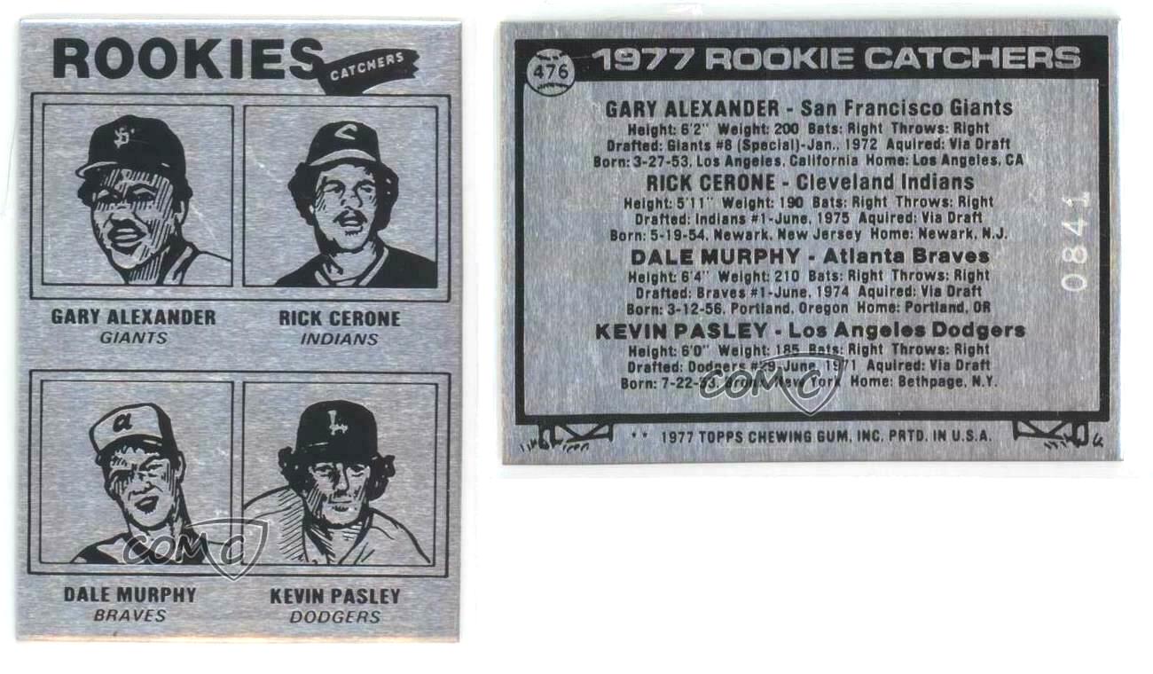 1984 Solid Aluminum - 1977 Topps Dale Murphy Rookie reprint  cards value