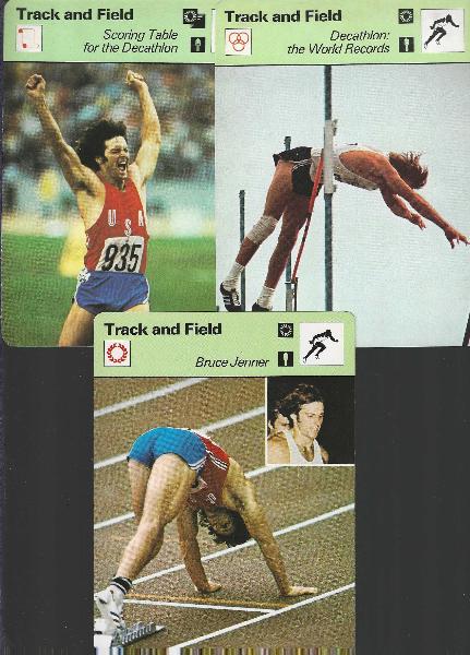 1977-79 Sportscaster #.04-24 BRUCE JENNER + #22-19 + #44-14 - LOT of (3)  cards value