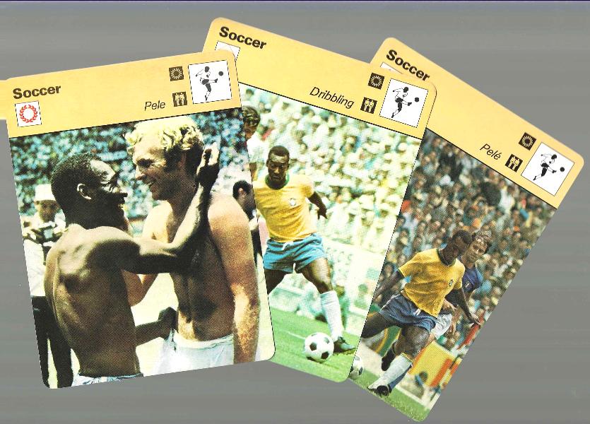 1977-79 Sportscaster #.01-17 PELE plus #10-12,#50-19 - Lot of (3) [Soccer]  cards value