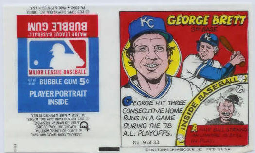 #.9 George Brett - 1979 Topps Comics with AD PANEL ! (Royals)  cards value