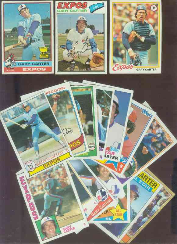 Gary Carter - TOPPS RUN (1976-1987) - Lot of (16) different  cards value