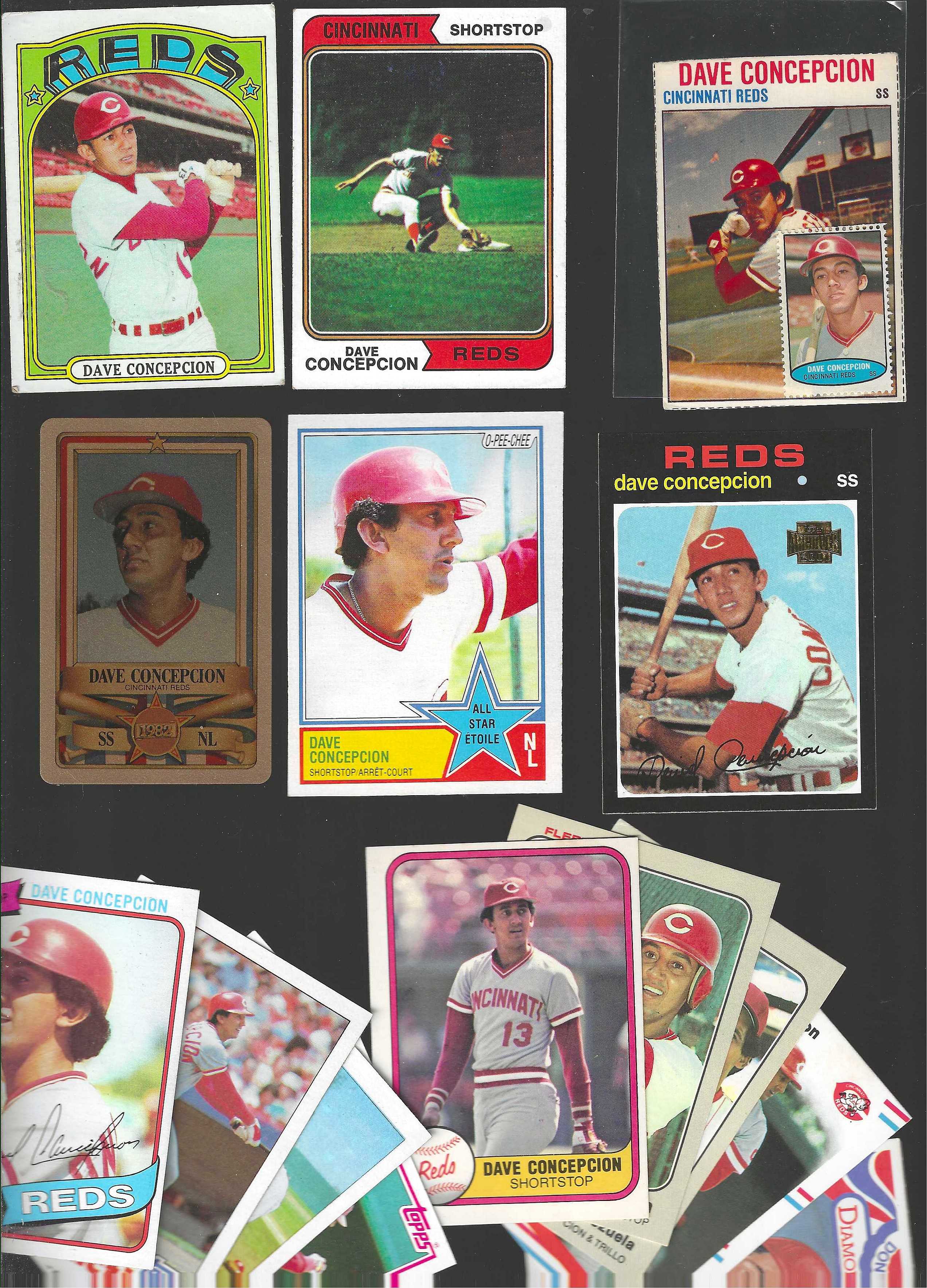 Dave Concepcion - 1972-1989 Collection - Lot of (29) different (Reds)  cards value