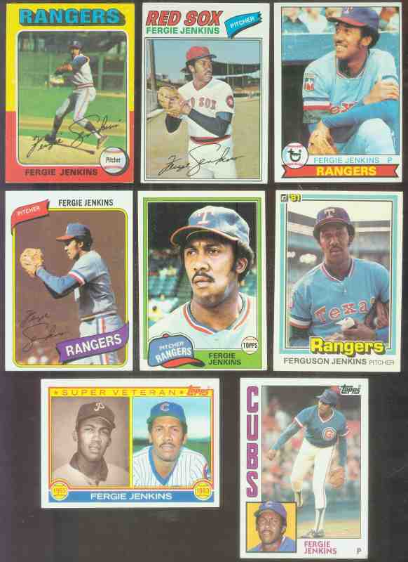 Fergie Jenkins - (1975-1984) COLLECTION - Lot of (8) different  cards value
