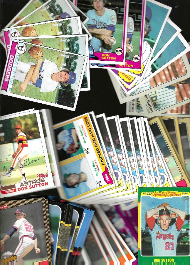 Don Sutton - 1979-1988 Collection/Lot - (129) assorted  cards value