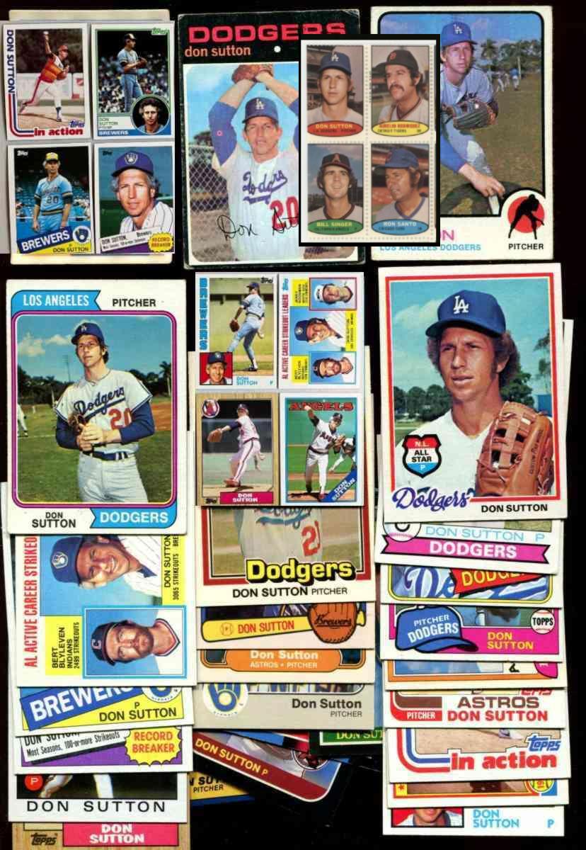 Don Sutton - 1971-1988 Collection/Lot - (50) different  cards value