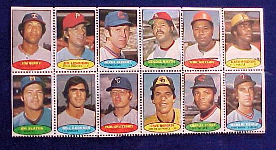 1974 Topps STAMPS SHEET #.5 Dave Parker ROOKIE, Reggie Smith, Jim Lonborg  cards value