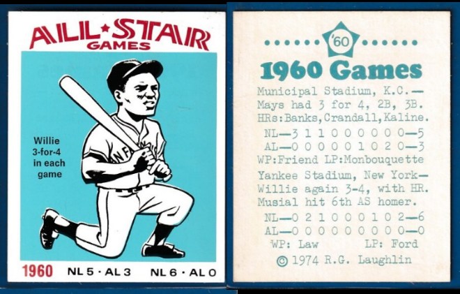Willie Mays - 1974 Laughlin 'All-Star Games' - 1960 (2-11/16x3-3/8)  cards value