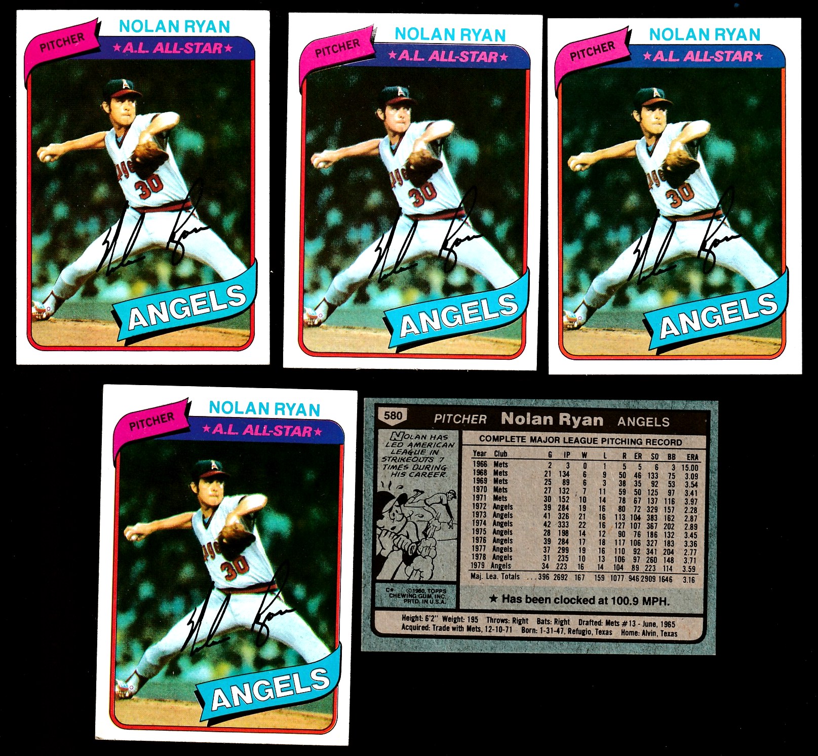 1980 Topps #580 Nolan Ryan [#] (Angels)  cards value