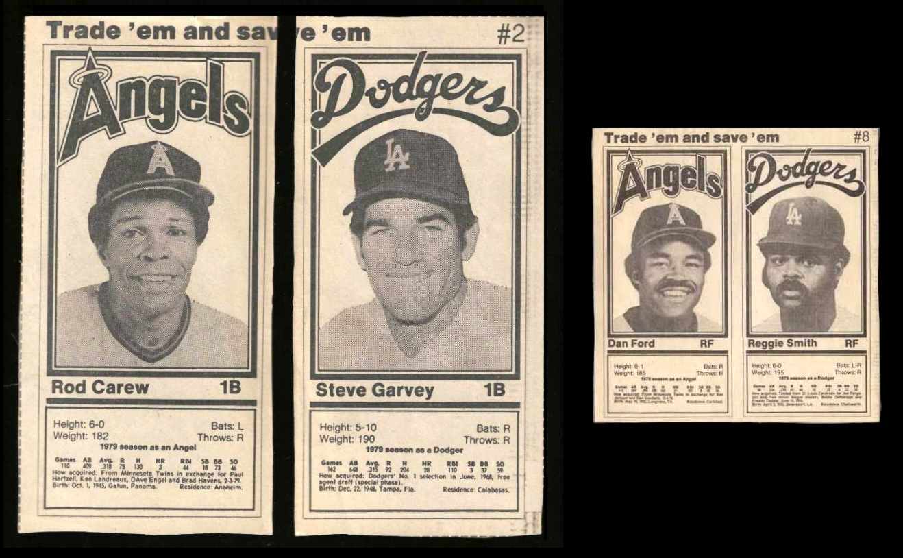 Long Beach Press - 1980 ANGELS/DODGERS - Complete Set (27)  cards value