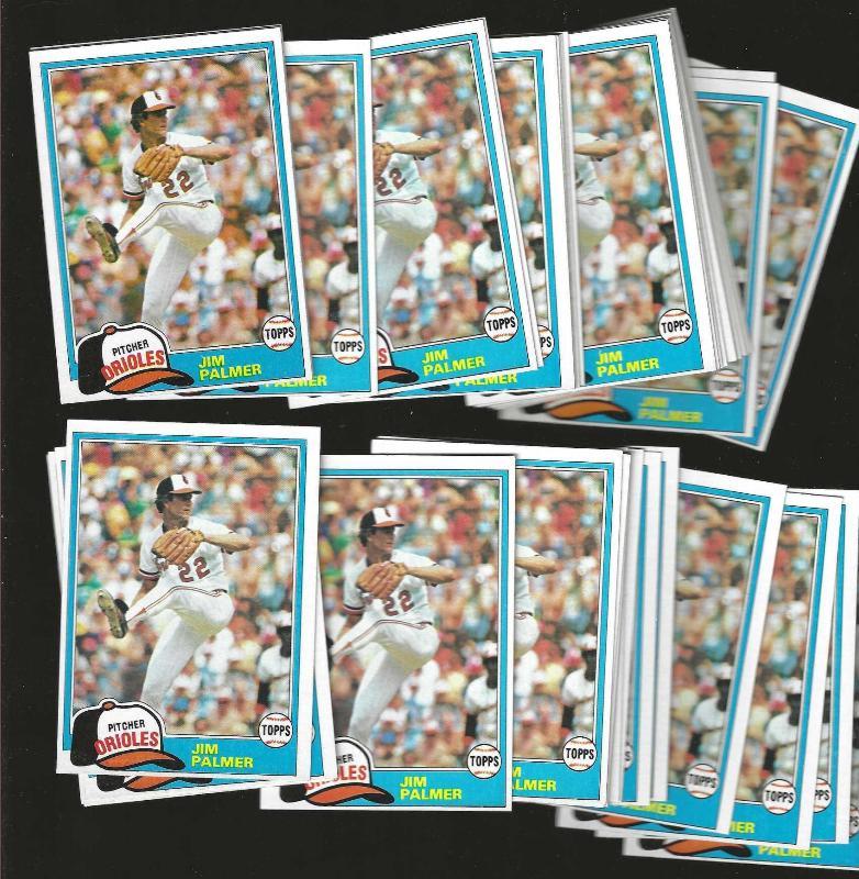 1981 Topps #210 Jim Palmer - Lot of (100) (Orioles,HOF)  cards value